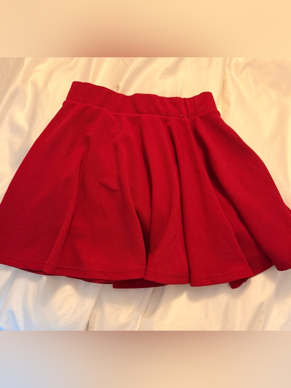 By Johnny Red Circle Skirt - Flared Textured Knit